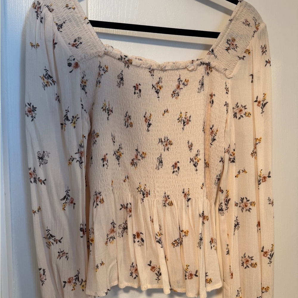Altar'd State Cream Floral Blouse